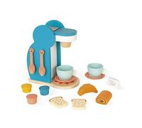 Janod, Set della Colazione, Macchina Del Caffè, in Legno, e 14 Accessori, 3 Cap