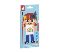 Janod Set di 12 matite acquerellabili + 1 Pennello Incluso-Mina Morbida e Resistente-Disegna e dipingi allo Stesso Tempo-Hobby creativi-dai 3 anni-J07415, Multicolore, J07415