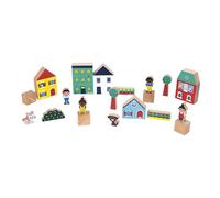 Janod Set di 36 cubi Massiccio-Tema Città-Complemento Ideale ai tappetini per Auto-Gioco di Costruzione-Sviluppa l'immaginazione-Giocattolo in Legno FSCTM-da 2 anni-J05917, J05917