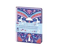 Janod - Set di Inviti 8 Carte Unicorno - 8 Buste - Custodia di Conservazione e 1 Foglio di Adesivi - Invito Compleanno - Adesivi Unicorno - Ideale per 8 Invitati - 6 Anni e + - J08933