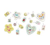 Janod-Janod-16 Oggetti da Realizzare in gesso-12 Portachiavi + 4 Tazze da Decorare Modellare-Fai da Te-Kit Creativo per Il Tempo Libero dei Bambini-Motricità fine e concentrazione-dai 7 Anni, J09162