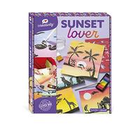 Janod - Sunset Lover - I Love Creativity - 5 Quadretti da Realizzare - Pittura ad Acquerello e Stencil - Kit Attività Creative Bambini - Abilità Fino-Motorie e Concentrazione - Dagli 8 Anni, J07737