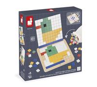 Janod Symétrie & Codage-4 Modes de Jeu-12 Modèles à Reproduire-Idéal Préparation Maternelle et Petite Section-Giocattolo educativo per Bambini-Prodotto in Legno FSCTM-da 5 anni-J05093, J05093