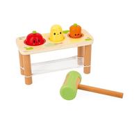 Janod Taptap Fattoria Multisensoriale per Bambini-3 Verdure dell'Orto + 1 Martello-Sviluppa Le Abilità Fino-Motorie-Giocattolo in Legno FSC-dai 12 Mesi, J03309, Multicolore, Piccolo