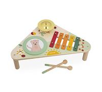 Janod - Tavolo Musicale in Legno Sunshine - Strumento Musicale per Bambini - Gioco di Imitazione e Stimolazione Musicale - Vernice ad Acqua - Dai 12 Mesi, J07616