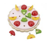Janod - Torta alla Frutta in Legno FSC Twist - Giocattolo di Imitazione e Immaginazione - 15 Accessori in Legno - Diametro 19 cm - Dai 2 Anni, J06628