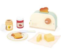 Janod Tostapane in Legno per Bambini-Gioco per imitare la colazione-10 Accessori Inclusi-con Toast Che saltano-Sviluppa l'immaginazione-da 3 anni-J06636, J06636
