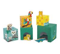 Janod Tropik 5-Cube Pyramid torre a blocchi 12m+ 5 pz