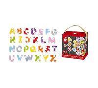 Janod - Valigetta 52 Lettere Magnetiche Splash (Legno), Accessorio per Lavagna per Bambini, per Imparare A Leggere e A Scrivere - Da 3 Anni in su, J09612