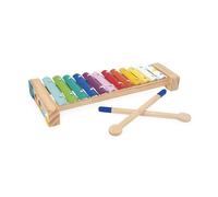 Janod Xilofono in Legno e Metallo-Strumento bambini-12 Tasti e 2 Bacchette Incluse-Imitazione Musicale-Colori ad Acqua-da 18 Mesi, J07663