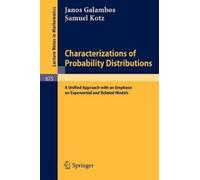 Janos Galambos Samuel K Characterizations of Probability Distributio (Tascabile)