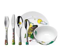Janosch - Set di stoviglie per bambini, 6 pezzi, con incisione, stoviglie personalizzate per bambini, con nome, regalo per battesimo, nascita o compleanno