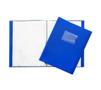 Janrax Cartellina portadocumenti A4 con copertina flessibile, 20 tasche, colore: blu