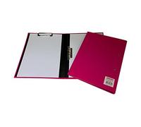 Janrax Cartellina portadocumenti con morsetto, formato A4, con chiusura a clip, in metallo e morsetto, colore: rosa