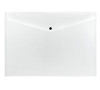 Janrax - Confezione da 12 cartelline portadocumenti trasparenti formato A3, con bottone a bottone