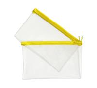 Janrax Confezione da 2 astucci trasparenti con cerniera, giallo, 20,3 x 12,7 cm, astuccio