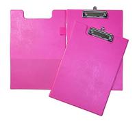 Janrax Portablocco pieghevole, formato A4, con copertina frontale, tasca interna e gancio per appenderlo, colore: rosa