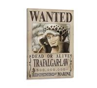JANSD Poster con stampa artistica su tela, motivo: One Piece Wanted, con cornice, 30,5 x 45,7 cm