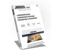 Jansen - Pouches per plastificazione A3 finitura lucida 75/80 mic - conf. 100, L'imballaggio può variare
