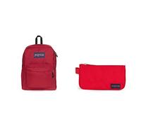 Jansport SuperBreak One Zaino, 42.5 cm, 26 L, Rosso (Red Tape) + Medium Accessory Pouch Astuccio, 22 cm, 0.8 L, Rosso (Red Tape)