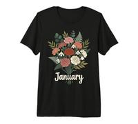 January Birth Flower Carnation Snowdrop Cute Floral Birthday Maglietta Premium