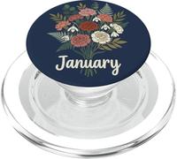 January Birth Flower Carnation Snowdrop Cute Floral Birthday PopSockets PopGrip per MagSafe