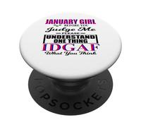 January Girl Judicami per favore IDGAF Cosa pensi che le donne siano divertenti PopSockets PopGrip Adesivo