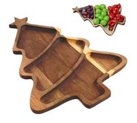Janurium Christmas Tree Platter - Wooden Holiday Dessert Serving Board, | Dessert Cutting Board, Festive Kitchen Decor | Charcuterie Cheese Snack Appetizer Display, Party Entertaining Family Gatherin