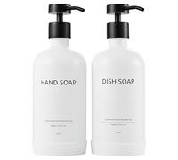 Janxin Glass Liquid Soap Dispenser, 500 ml Glass Soap Dispenser, Dispenser Shampoo e Bagnoschiuma, 500ml Pump Dispenser, Con Cuscinetto Protettivo in Silicone Antiscivolo (Comedone bottiglia bianca)