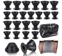 JANYUN - 40 bigodini magici neri per capelli, include 20 bigodini grandi in silicone per dormire e 20 bigodini piccoli in silicone, colore: nero puro