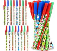 JANYUN Penne natalizie, 26 penne a sfera con inchiostro gel a forma di cartone animato, retrattili, per adulti, regali per feste, scuola, ufficio, cancelleria per la casa