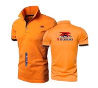 JANZBZSU Polo da Uomo A Maniche Corte per su.ZU.K.I. Maglietta con Colletto Magliette Sportive Semplici Stampate Magliette con Bottoni Colori A Contrasto Mezza-ChengS||XL