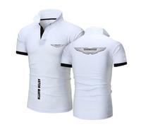 JANZBZSU Polo da Uomo Abbigliamento Sportivo per A.s.t.o.n M.a.r.Ti.n Comfort Rugby T-Shirt con Colletto A Maniche Corte T-Shirt da Allenamento Semplice Mezza Manica-BaiS||L