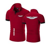 JANZBZSU Polo da Uomo Abbigliamento Sportivo per A.s.t.o.n M.a.r.Ti.n Comfort Rugby T-Shirt con Colletto A Maniche Corte T-Shirt da Allenamento Semplice Mezza Manica-JHS||L