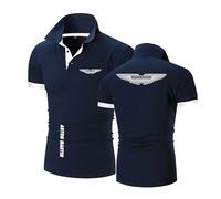 JANZBZSU Polo da Uomo Abbigliamento Sportivo per A.s.t.o.n M.a.r.Ti.n Comfort Rugby T-Shirt con Colletto A Maniche Corte T-Shirt da Allenamento Semplice Mezza Manica-SLanS+BaiS||3XL