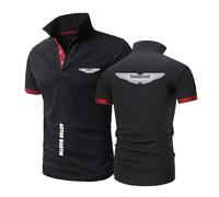 JANZBZSU Polo da Uomo Abbigliamento Sportivo per A.s.t.o.n M.a.r.Ti.n Comfort Rugby T-Shirt con Colletto A Maniche Corte T-Shirt da Allenamento Semplice Mezza Manica-HeiS+HongS||M