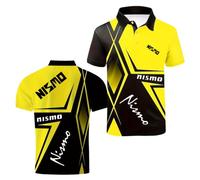 JANZBZSU Polo da Uomo Elasticizzate 3D Abbigliamento Palestra per N.i.s.m.o Comode Polo Golf A Mezza Manica Maniche Corte Cuciture Morbide Stampa Maglietta-HuangSe||3X_l