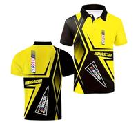 JANZBZSU Polo da Uomo Patchwork 3D A Maniche Corte per N.A.SC.A.R Comoda Ed Elasticizzata con Stampa A Mezza Manica Ideale La Palestra Fitness Il Tennis E Altri-HuangSe||s
