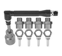 Janzoom Adattatori per mozzi esagonali, robusti e durevoli Adattatore per mozzo Esagonale con Estensione Ruota da 12 mm a 17 mm con Chiave a Bussola per Auto 1/10 1/8 RC(Colore Titanio)