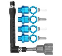 Janzoom Adattatori per mozzi esagonali, robusti e durevoli Adattatore per mozzo Esagonale con Estensione Ruota da 12 mm a 17 mm con Chiave a Bussola per Auto 1/10 1/8 RC(Blu)