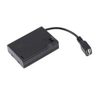 JANZU Custodia per batterie 3XAA con coperchio e interruttore collegato a un connettore USB, porta USB per batterie, facile da usare, robusta e finitura curata.