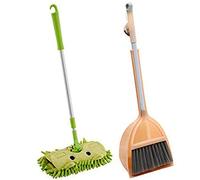 JANZU Strumenti di pulizia per bambini, 3 pezzi di setaccia, piccola pala da polvere, set di assistenza per la manutenzione medicazione (3 pezzi)