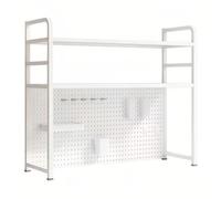 JAOGAUS Mensola per Scrivania con Pannello Forato, Organizer per Scrivania per Computer a 2 Livelli per Ufficio, Casa, Modulare Sospeso