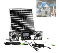 JAOGAUS Ventola a energia solare da 120 mm con backup e timer, 12 V DC per pollaio, serra, cuccia, garage