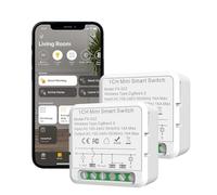 JAOGAUS Zigbee Mini interruttore intelligente, 2 moduli di commutazione Wi-Fi fai da te, interruttore intelligente Zigbee Hub richiesto, automazione domestica, compatibile con Smart Life/Tuya, Alexa,
