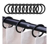 JAONLD 100 Pezzi Anelli per Tende Ganci Tenda,Diametro Interno 4 * 0.5 cm la Plastica Dura Resiste Alla Ruggine,Scivola e si Tira Senza Intoppi,Anelli Tende Gancio O-Ring per Porte Finestre(Nero)