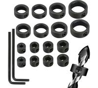 JAONLD 18 Pezzi Stop di Profondità Trapano,2 * 3/4/5/6/8/10/12/16mm Fermi di Profondità per Trapano con Chiave Esagonale,Collari Arresto Profondità per Lavori Perforazione Della Lavorazione del Legno