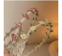 JAONLD 2 Pezzi Cerchietto Capelli Donna Cerchietto Capelli Donna Elegante con Perle e Rose,Cerchietto Bambina Fascia Capelli Skincare Copricapo Fascia per Feste,Spiagge,Matrimoni