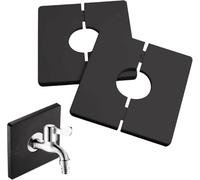 JAONLD 2 Pezzi Copertura Decorativa per Doccia 22 mm Copertura per Tubo Autoadesiva Quadrata in PVC Copertura Decorativa per Rubinetto per Coprire Fili, Rubinetti, Tubi e Fori Nelle Pareti