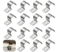 JAONLD 20 Pezzimorsetto per Tubi Acciaio Inox 304 Spessorato Ferma Cavi Elettrici Fermacavi Muro Foro Singolo a U Morsetti Tubi Per il Fissaggio di Cavi, Fili e Tubi(16mm)